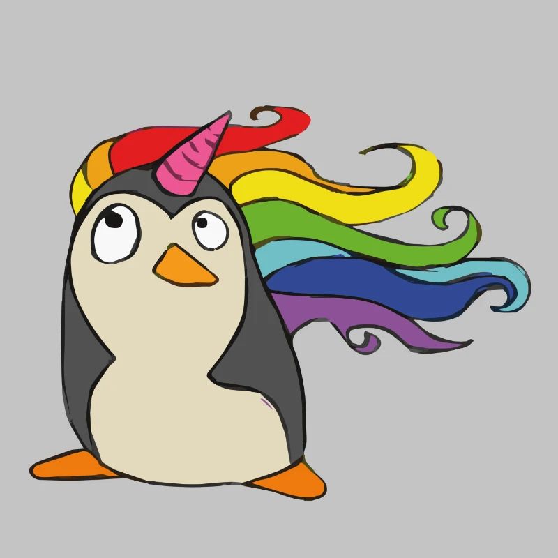 Punguin Einhorn Regenbogen