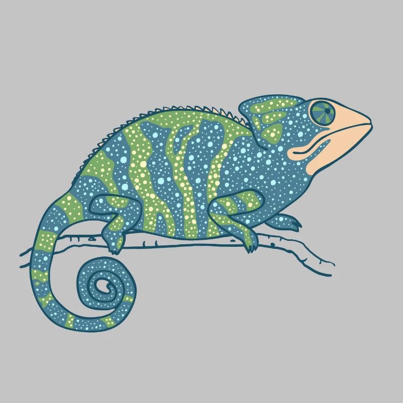 Chamäleon grün und blau
