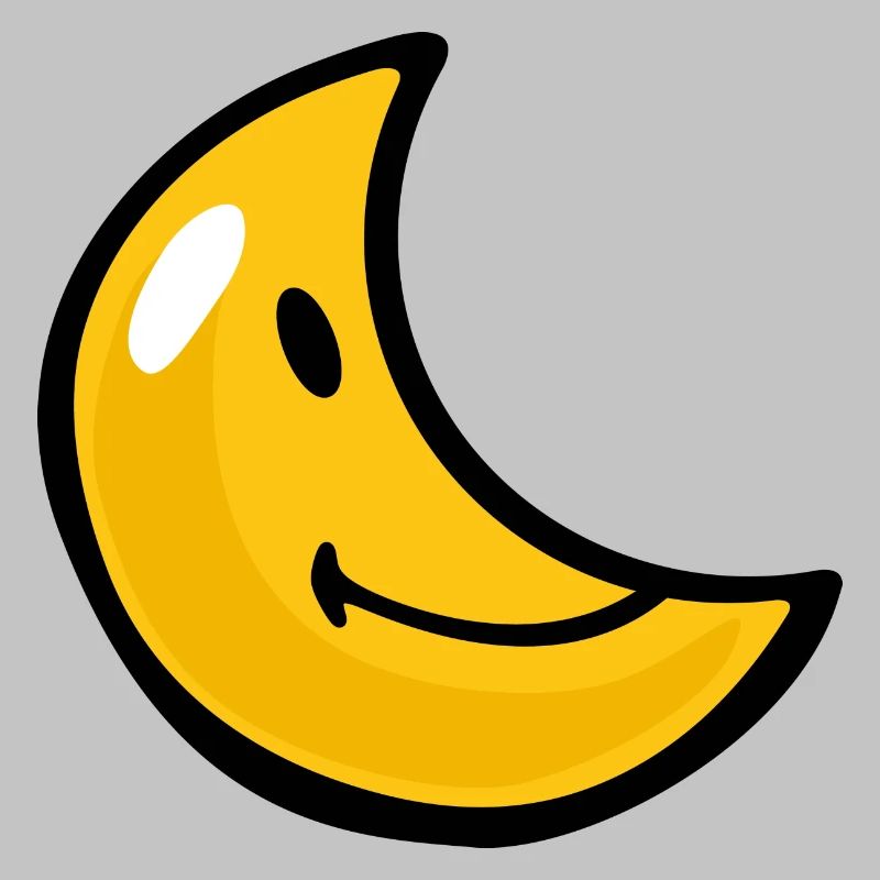 Smiley Crescent Moon