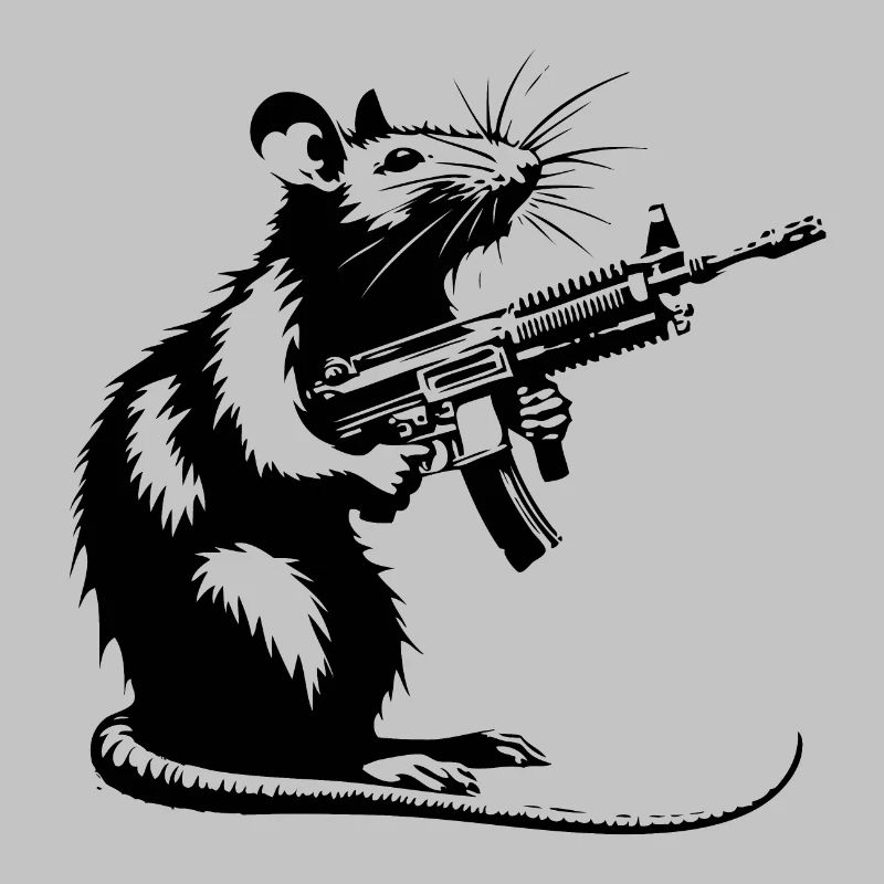 Rat avec mitrailleuse