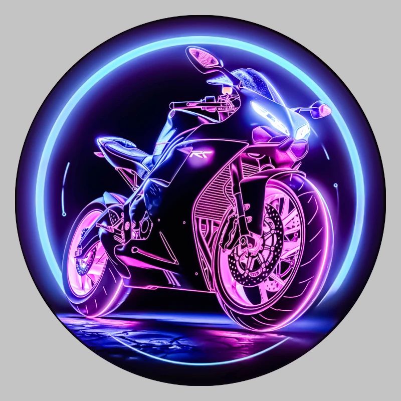 Purple Neon Motorcycle