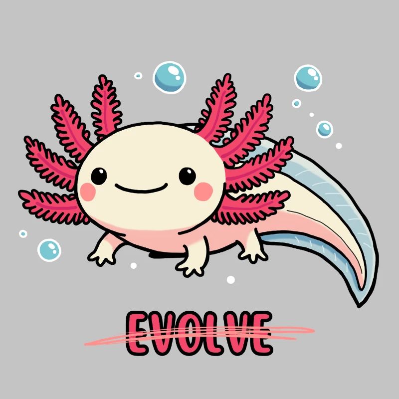 Evolve Axolotl – Süßes Motiv mit Message