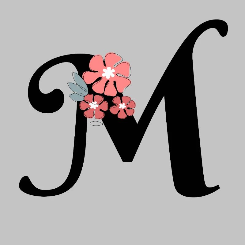 Buchstabe m minimalistische Blumen