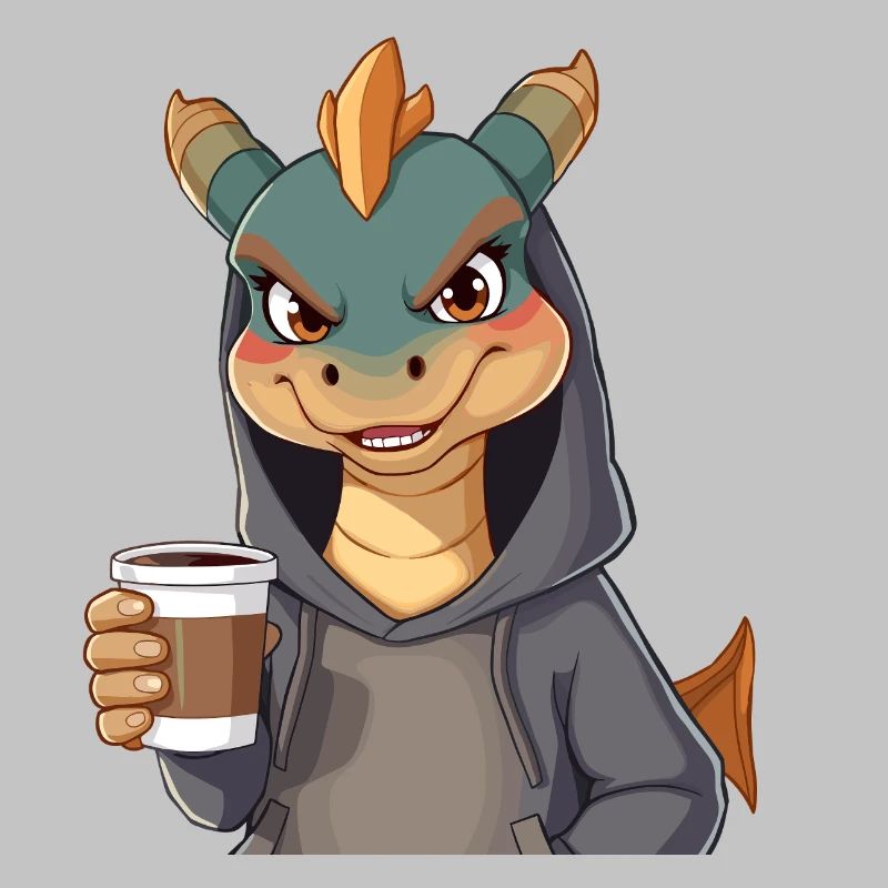 Stylish dragon for coffee lovers!