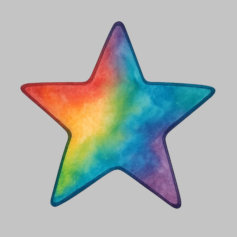 Étoile aquarelle - Étoile colorée dans le style aquarelle