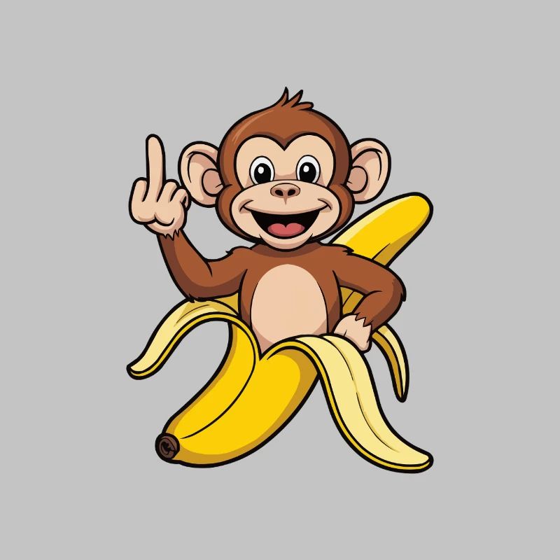Frecher Affe mit Banane – Lustiges Cartoon Design