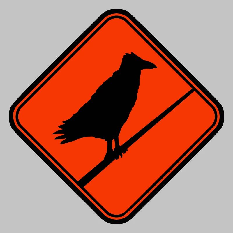 Corbeau assis Attention câble signe Note