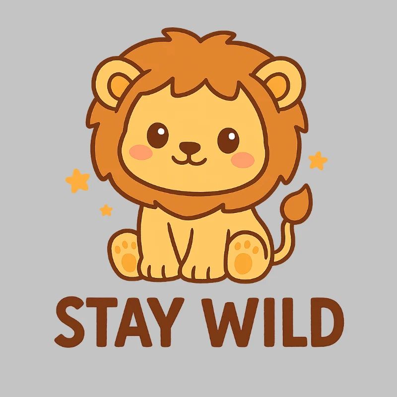 Stay Wild - Mignon lion chibi dans le style kawaii