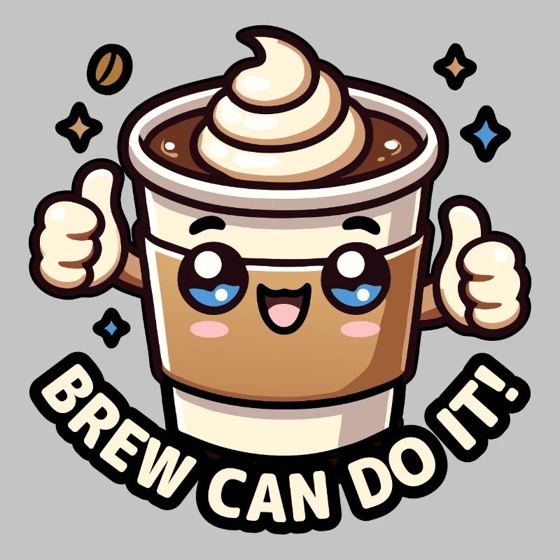 Kawaii Chibi Coffee – Brew Can Do It Fun Food Pun