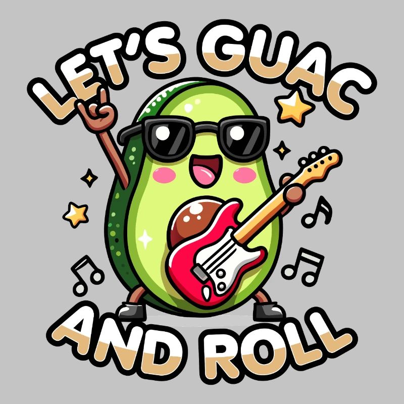 Kawaii Chibi Avocado Let’s Guac & Roll Funny Food