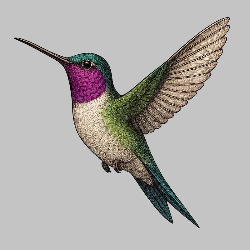 Majestätischer Kolibri in Aquarelloptik