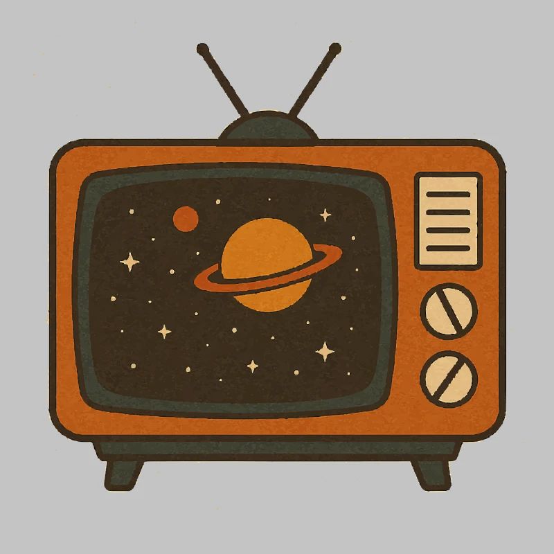 Téléviseur rétro avec univers – Vintage Space Vib