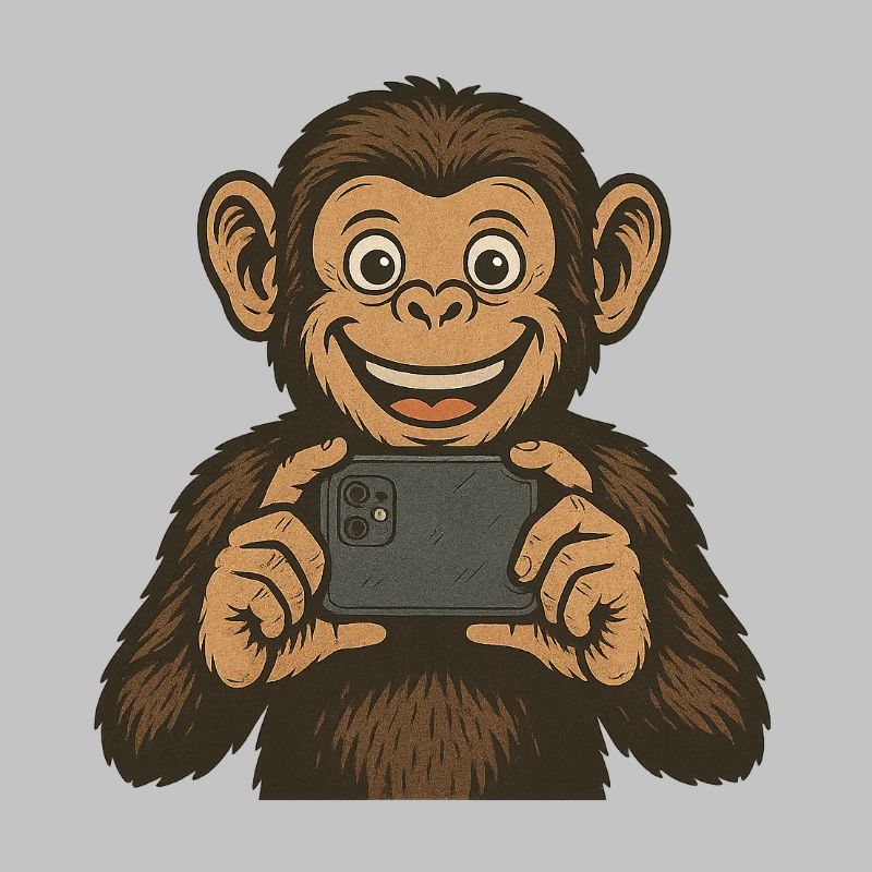 Singe avec smartphone