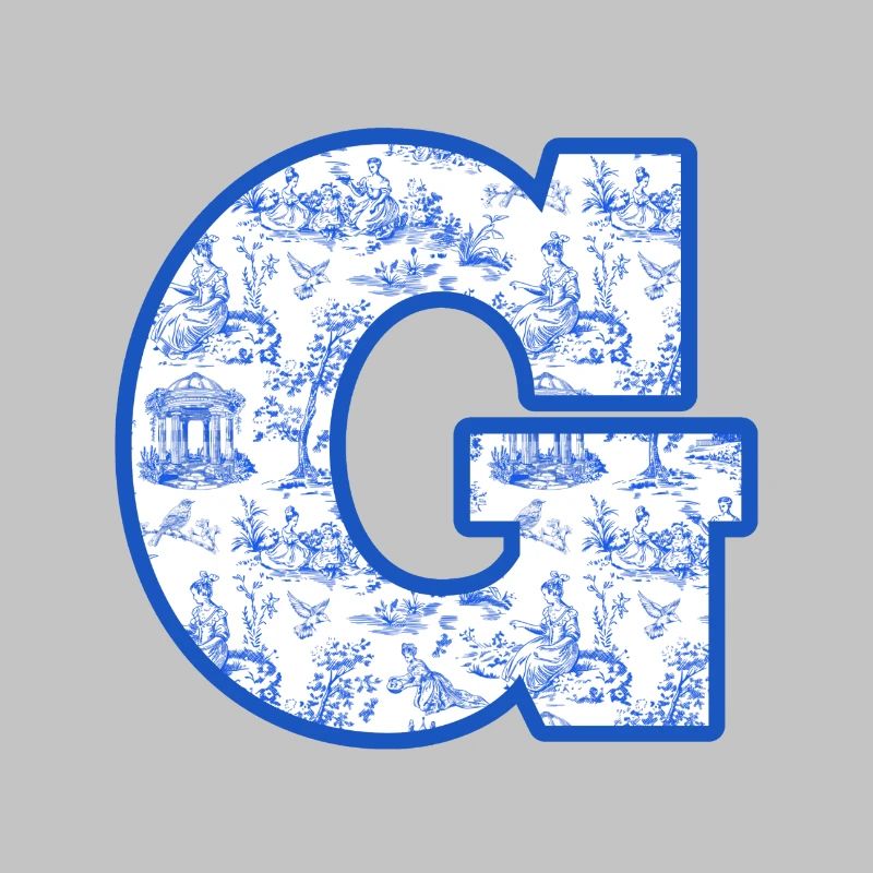 Buchstabe g blaue Chinoiserie