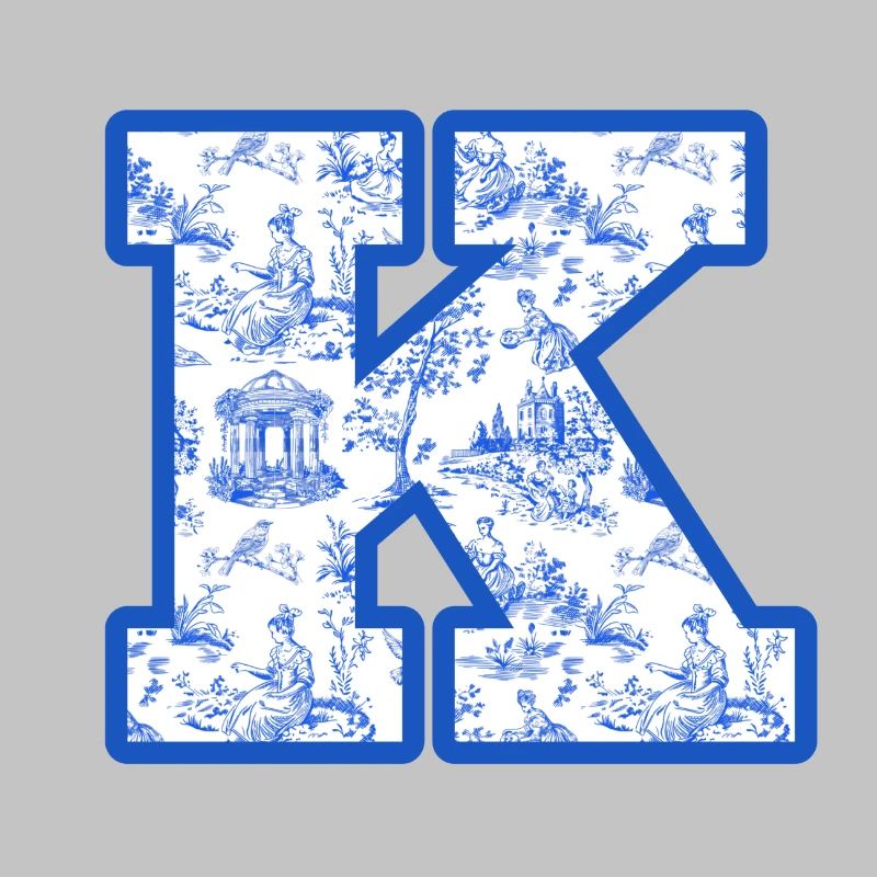 Buchstabe k blaue Chinoiserie