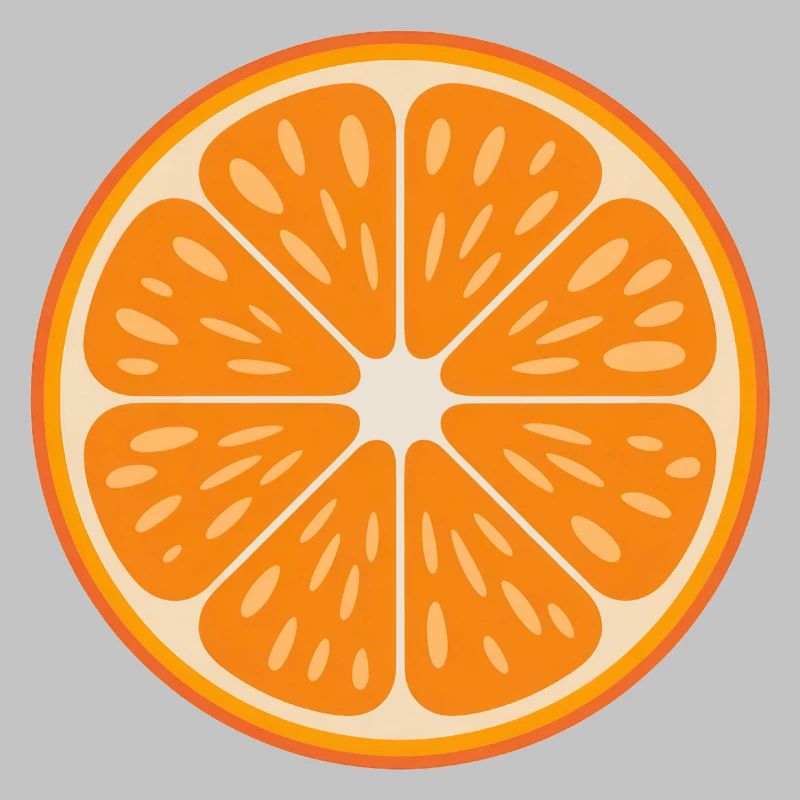 Pop Art Orange Slice Retro Motif