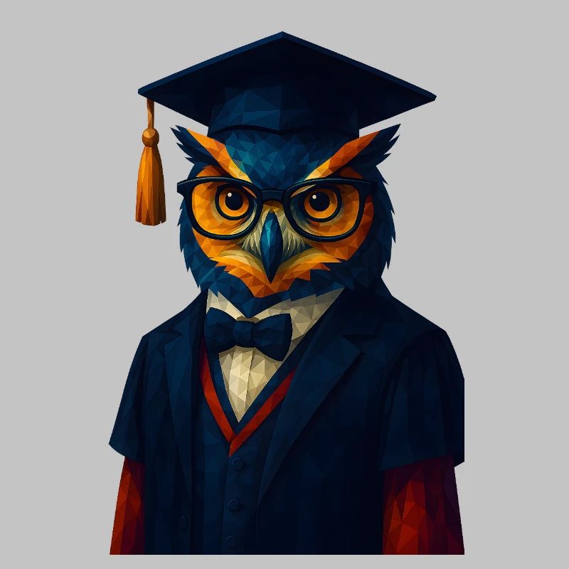 WPAP Stil Tier - Eule im Professoren-Outfit Fliege
