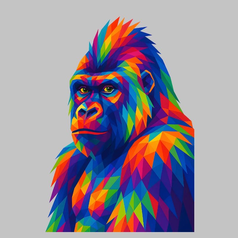 Animaux de style polygone WPAP - Portrait de gorille