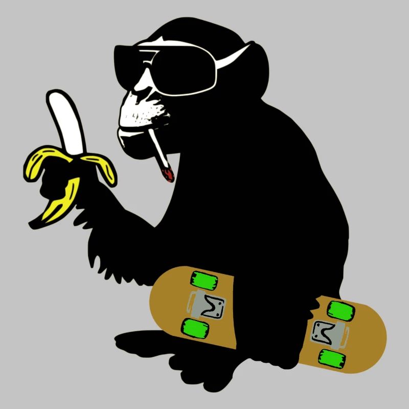singe de planche à roulettes