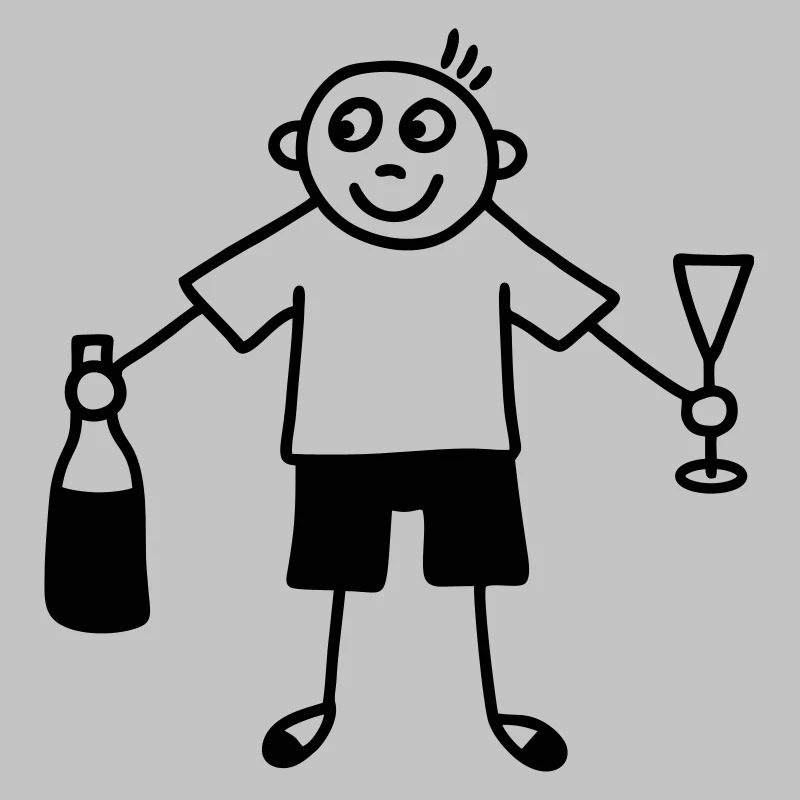 Mann mit Sektglas & Sektflasche
