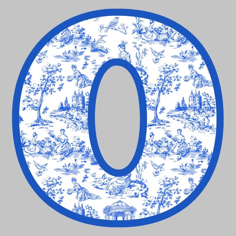 Buchstabe o blaue Chinoiserie
