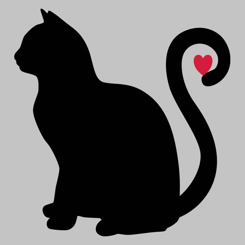 katze schwarz herz