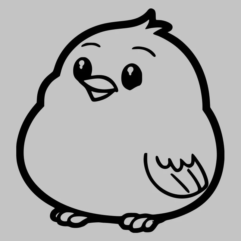 Chubby bird as vector illustration