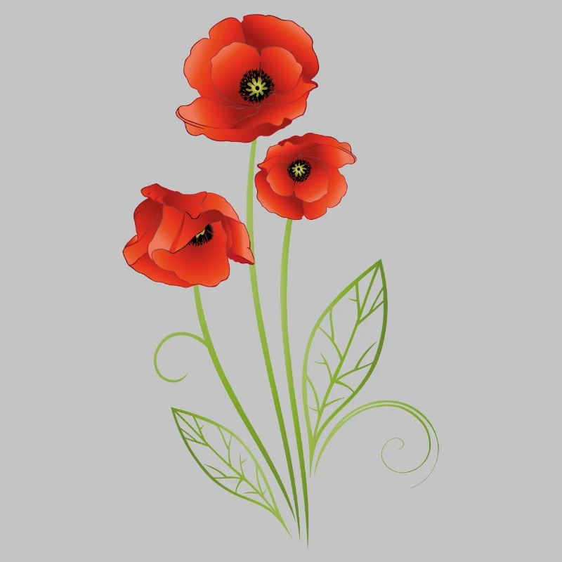 Coquelicots avec des feuilles de filigrane. Été.