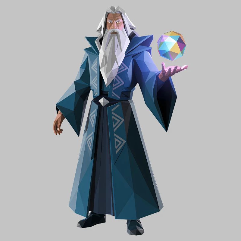 Wise Wizard - Cool Low Poly Logo