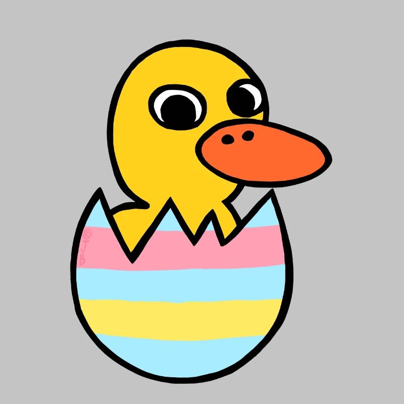 Cute Kawaii Duckling Easter Egg