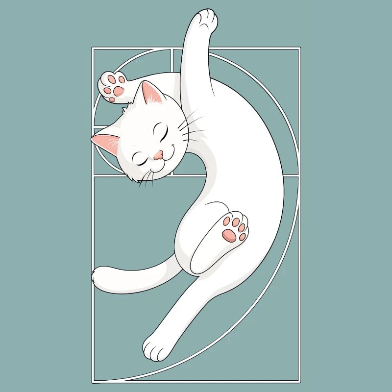 Fibonacci-Spirale Katze
