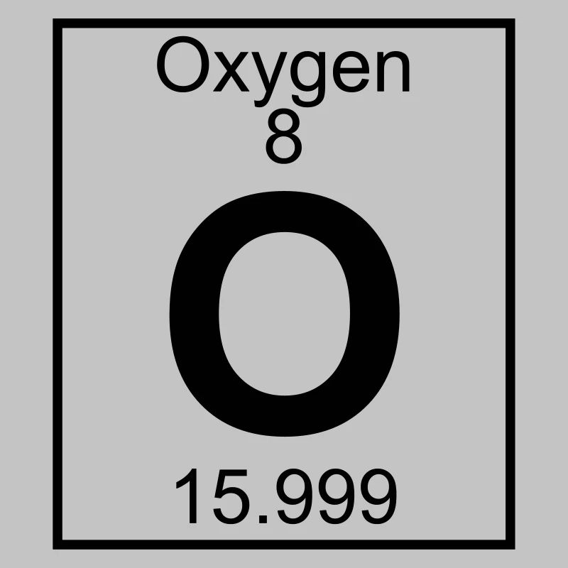 Periodic table element 8 - O (oxygen) - BIG