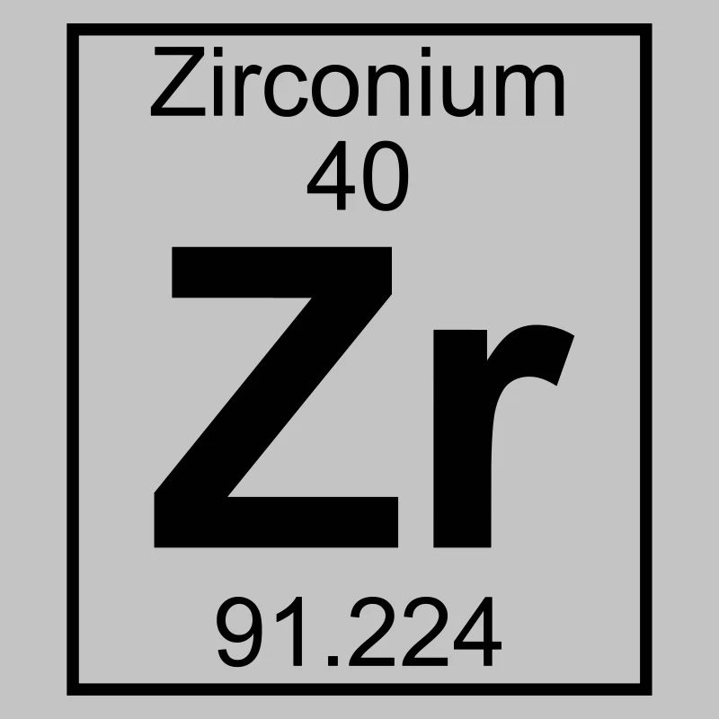 Periodic table element 40 - Zr (zirconium) - BIG