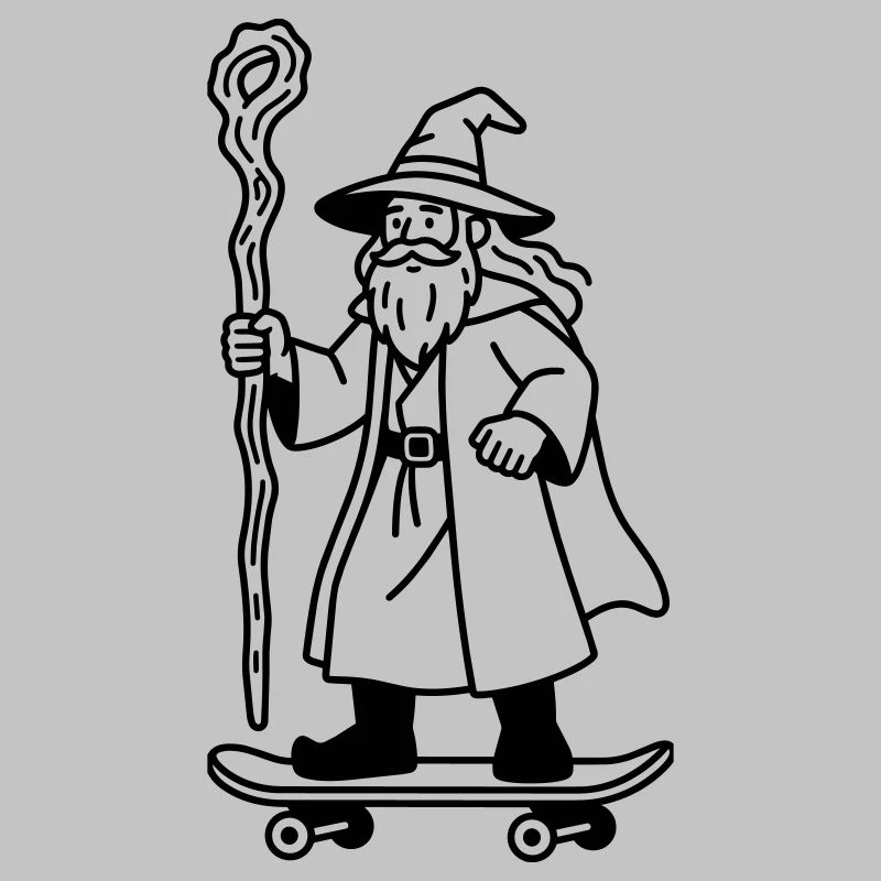Wizard sur skateboard