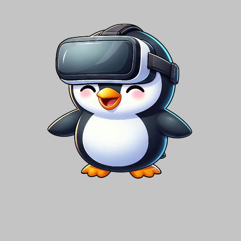 Penguin VR Gamer Future Science Fiction