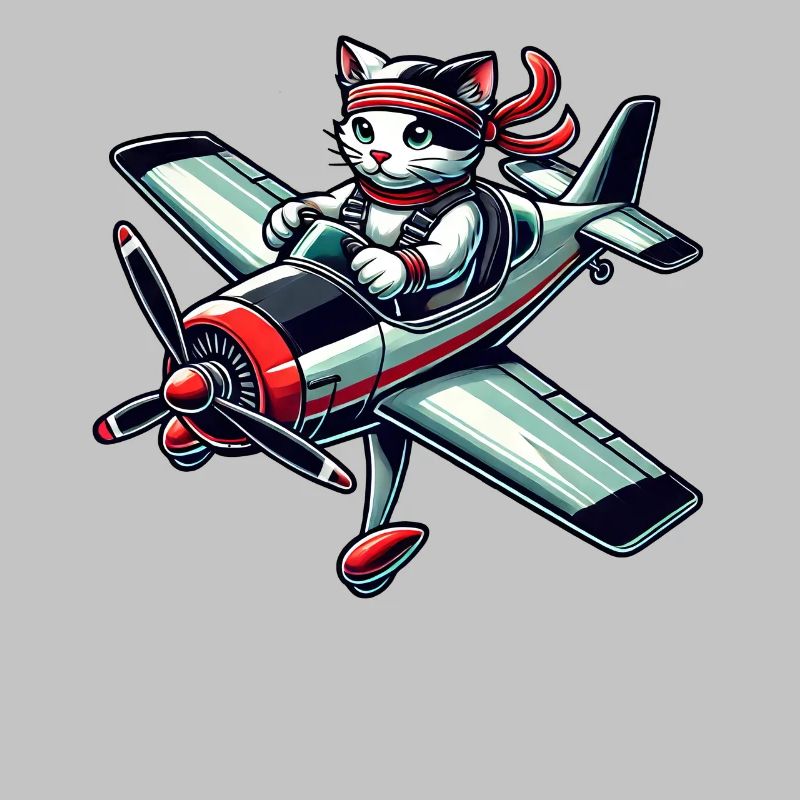 Katze Pilot Propeller Flugzeug Fliegen