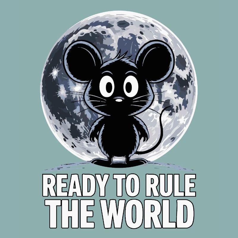 Ready to conquer the world – Mouse in the moonlight