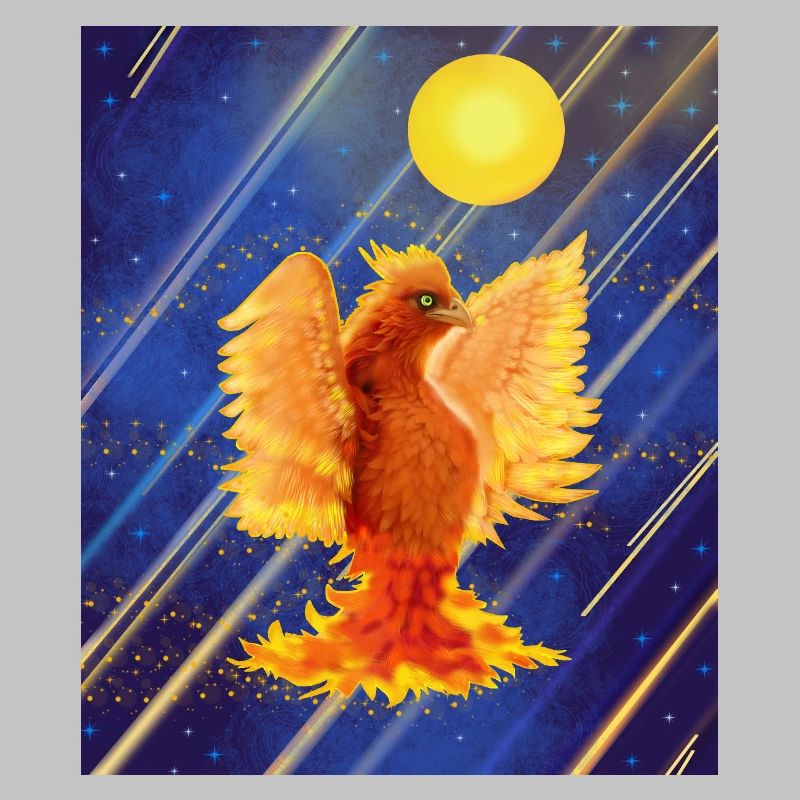 Oiseau de feu lumineux cosmique : Cyber-Semurg