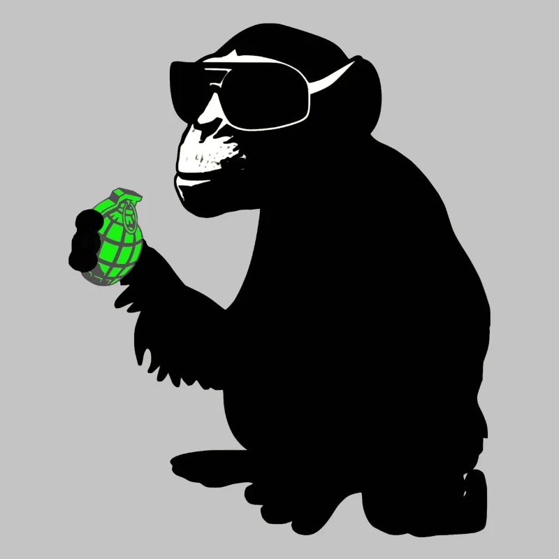 affe mit handgranate