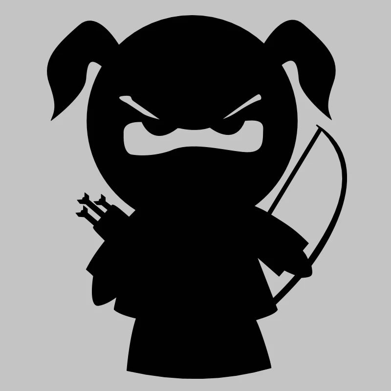 grimmiges Ninjamädel mit Pfeil und Bogen