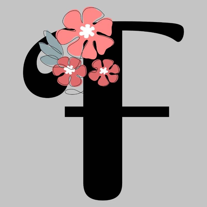 Lettre f fleurs minimalistes
