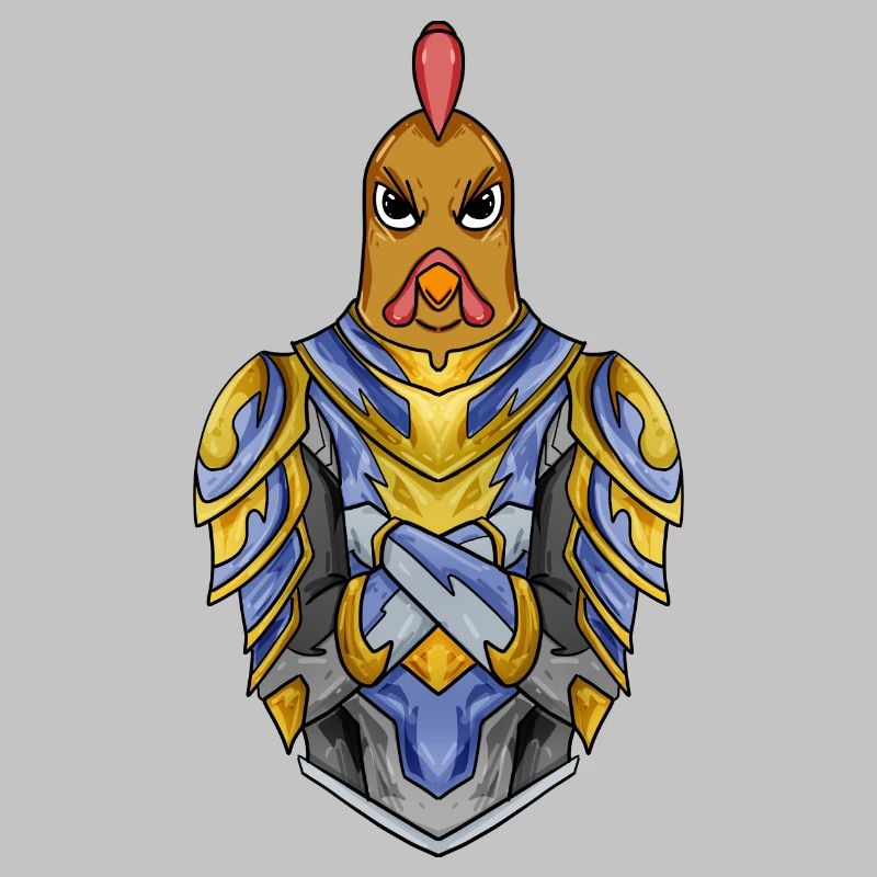 Knight Chicken avec Armor Crusader