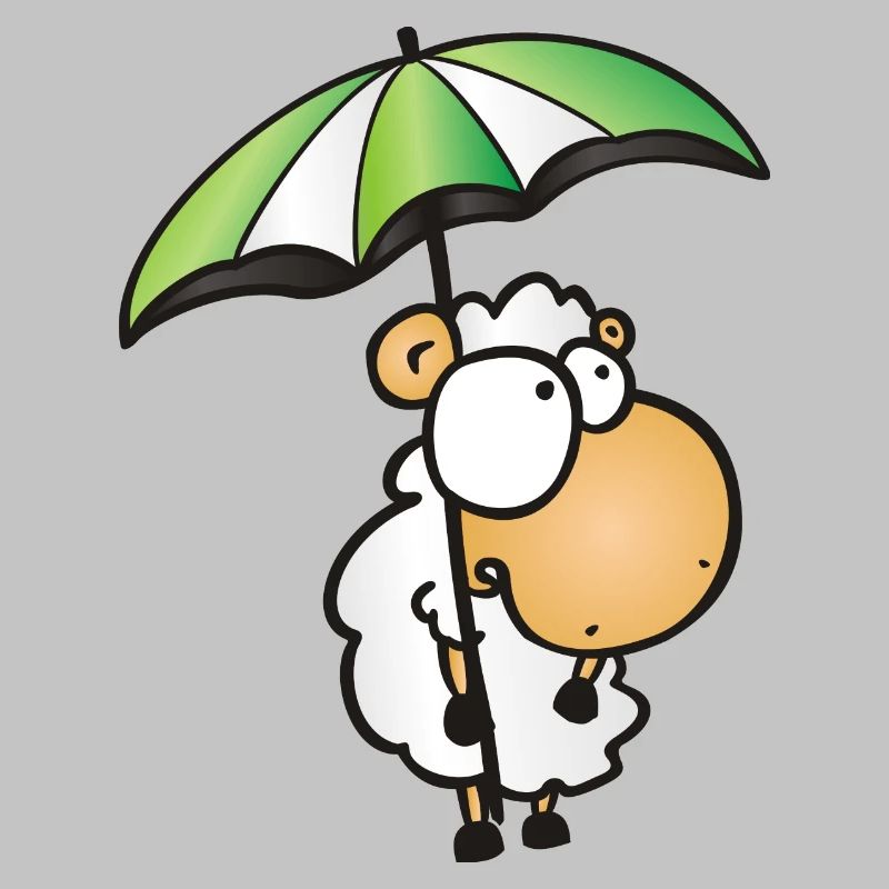 Schaf mit Schirm