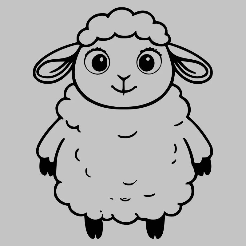 Fluffy Sheep as Vector Graphics