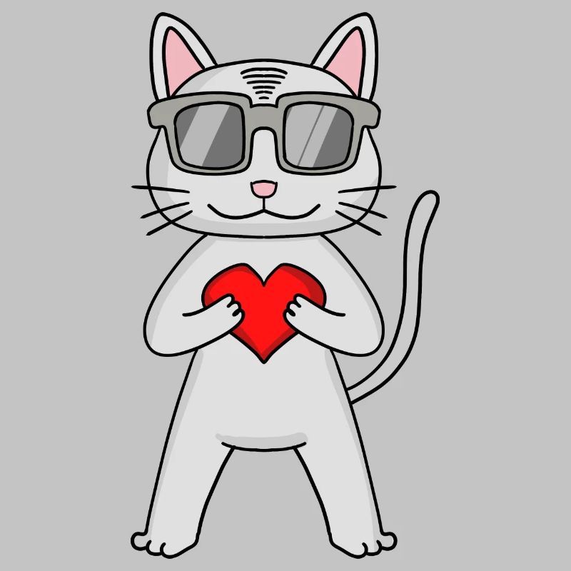Devon Rex mit Sonnenbrille und Herz