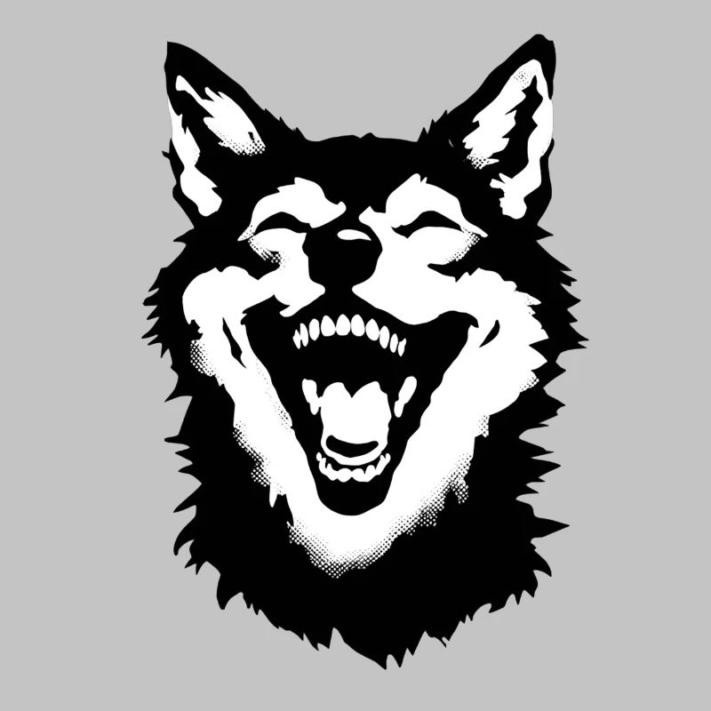 Lachender Wolfimage - Laughing Wolf streetart