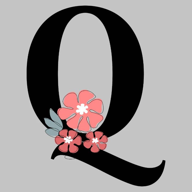 Buchstabe q Minimalistische Blumen