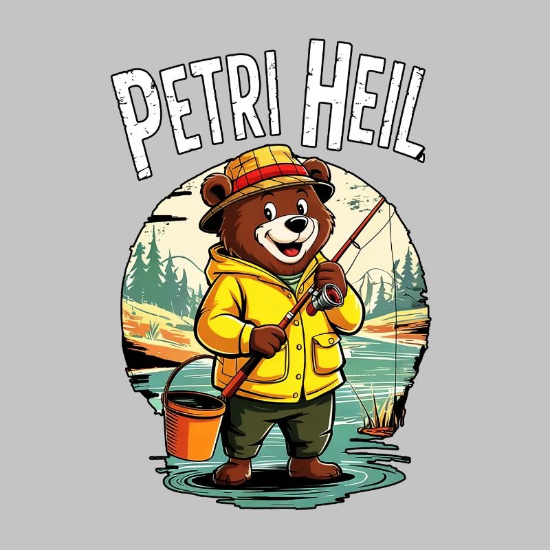 Petri Heil! Lustiger Anglerbär mit Rute