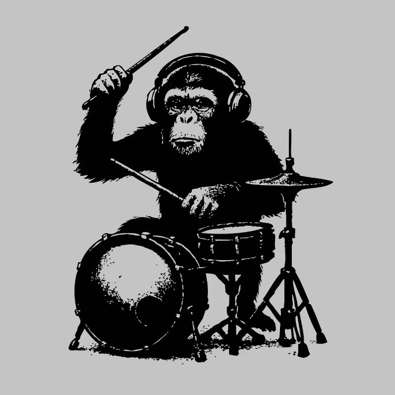 Grim monkey on drums