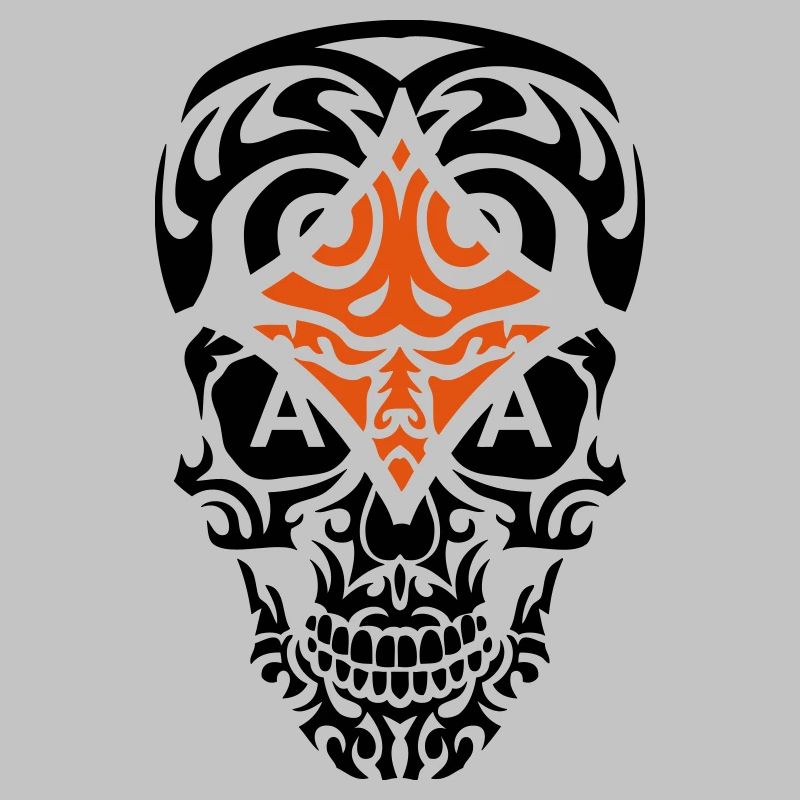 tribal death head skull as tile poker 1